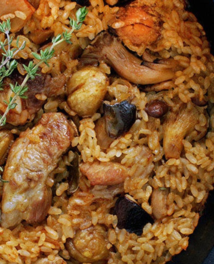 Arroz al horno con costillas, setas y castañas: receta para enam