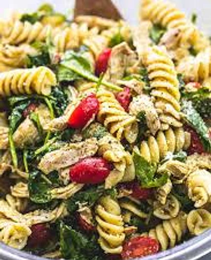 Crumbed chicken pasta salad