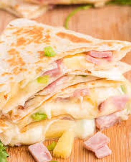 Ham cheese pineapple questadia