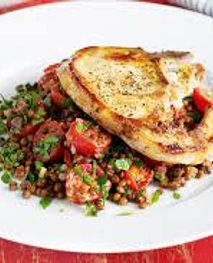 Pork chops and salad