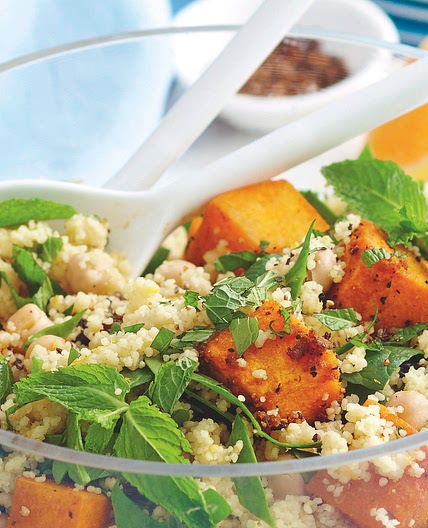 Roast pumpkin and spinach salad