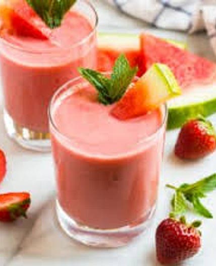 Watermelon orange and mango smoothie