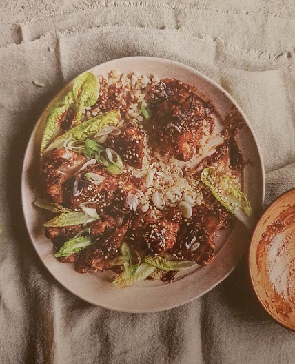 Sticky sesame-baked cauliflower