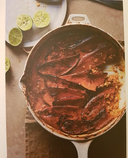 Baked dhal with tamarind-glazed sweet potato