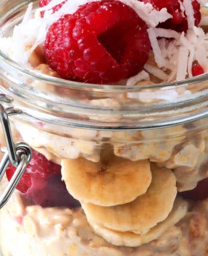 Banana & Raspberry Overnight Oats