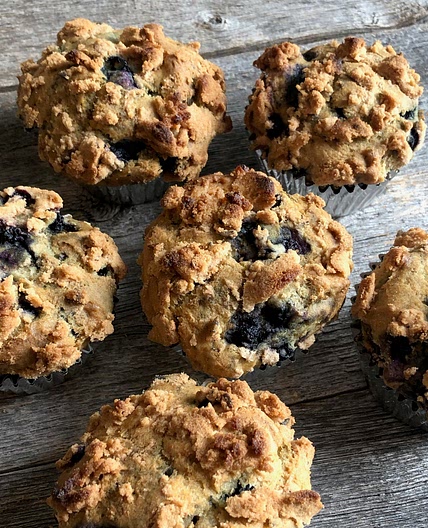 Quick Lavender Blueberry Muffins (Gluten Free)