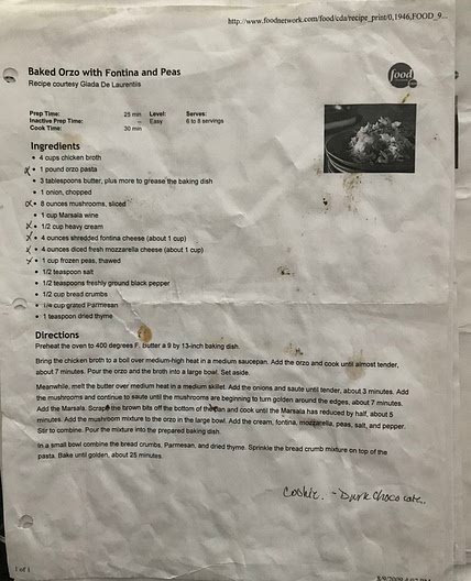 Orzo casserole