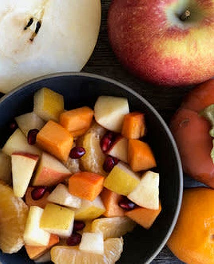 Fall Fruit Salad w/ Vanilla Citrus Glaze
