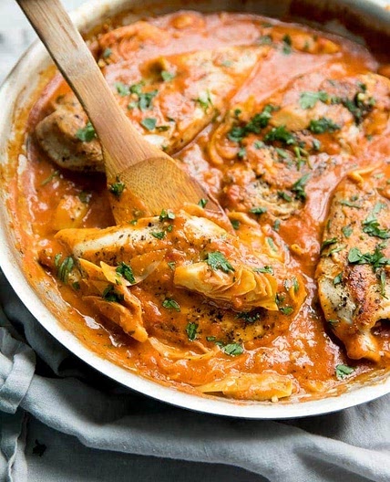 Creamy Tomato Artichoke Chicken (Whole30, Paleo, Dairy Free)