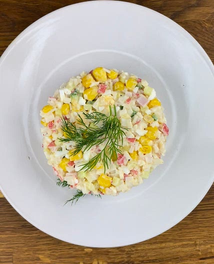 Crab stick salad