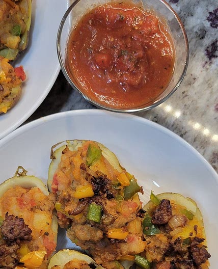 [Paleo, Whole30] Twice Baked Pizza Potatoes — Bottomless Chef