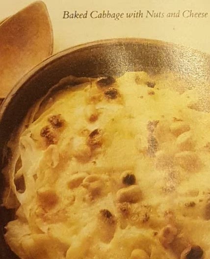 Baked cabbage with nuts and cheese