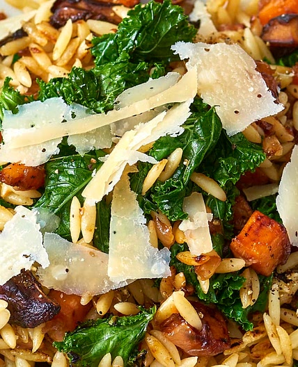 Recipe: Orzo with Caramelized Fall Vegetables & Ginger