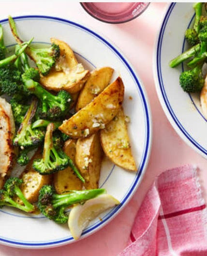 Garlic-Rosemary Chicken & Potatoes with Roasted Broccoli