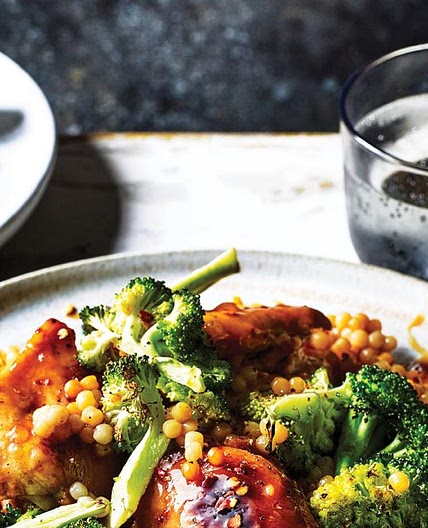 Sweet orange chicken with broccoli