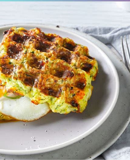 Zucchini Waffles with Fried Eggs