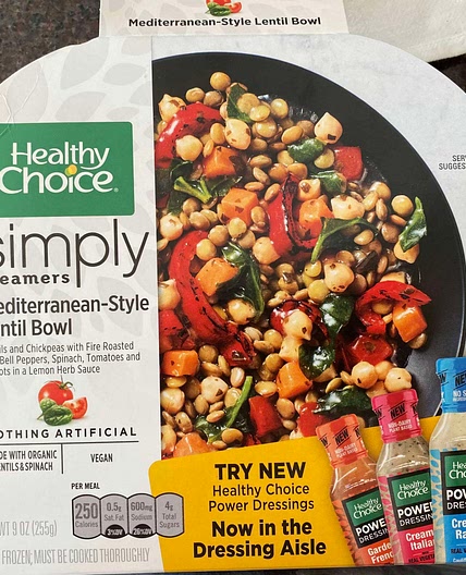Mediterranean style lentil bowl