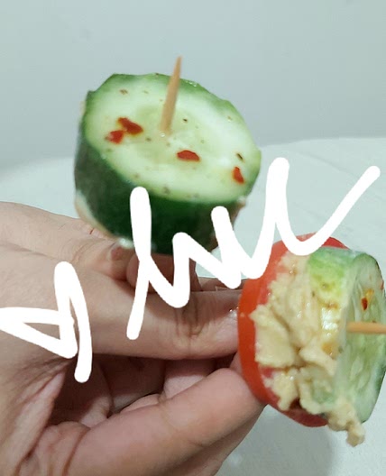 Spicy Veggie Skewers with Hummus