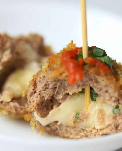 Air Fryer Mozzarella Stuffed Meatballs