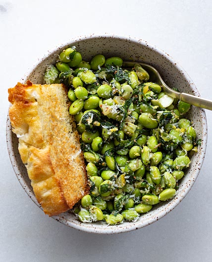 Edamame Salad with Parmesan, Basil & Mint