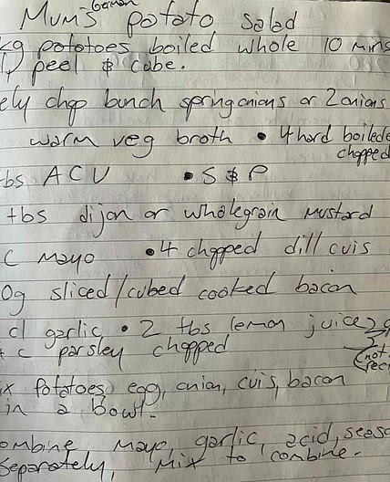 Mum’s German potato salad 