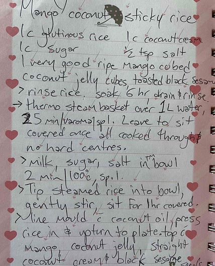 Sticky Coconut mango rice