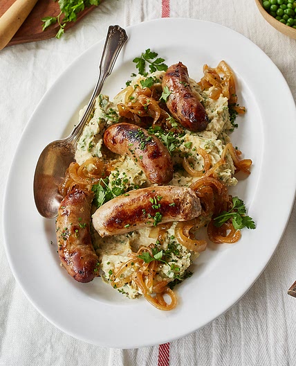Bangers and butter bean mash recipe on Second Nature