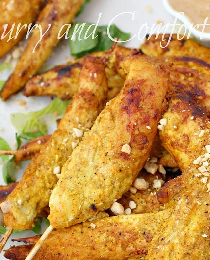 Asian Chicken Satay Skewers with Spicy Thai Peanut Sauce