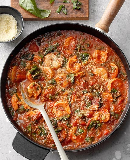 Spinach and Shrimp Fra Diavolo