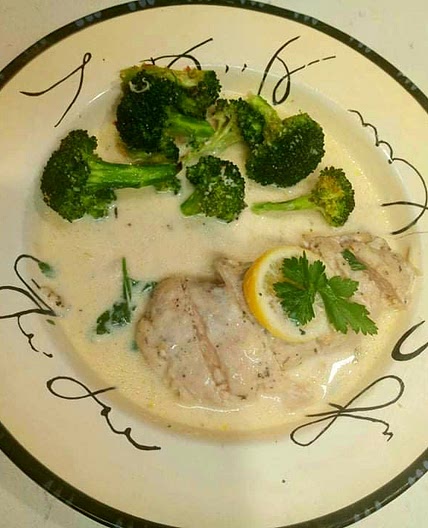 Creamy Lemon-Garlic Chicken with Baked Parmesan Broccoli