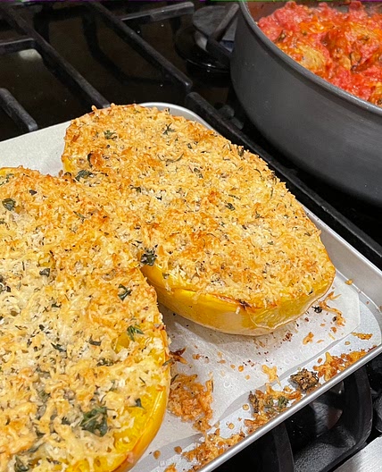 Spaghetti Squash with Meatballs and Broccoli