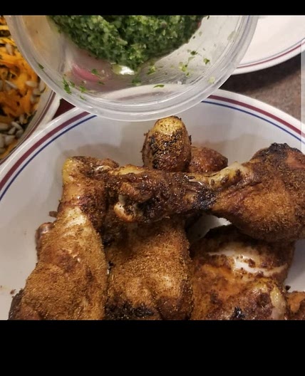 Spice-rubbed chicken breast with chimichurri