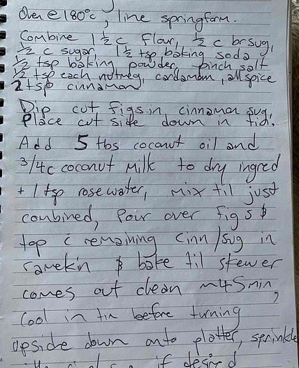 Spiced fresh fig cake 
