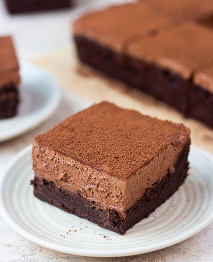 Eggless brownie mousse cake (Dessert)