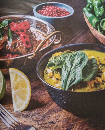 Beef Rib Curry and Halloumi Saag Paneer