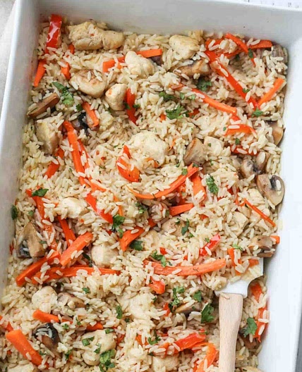 Baked Vegetable Chicken Rice