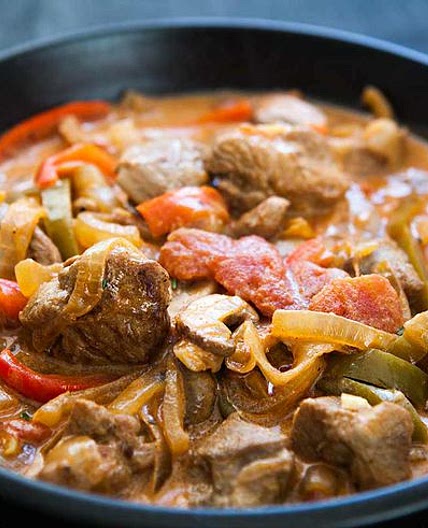 Turkey Stew with Peppers and Mushrooms