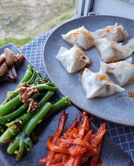 Panfried chicken dumplings