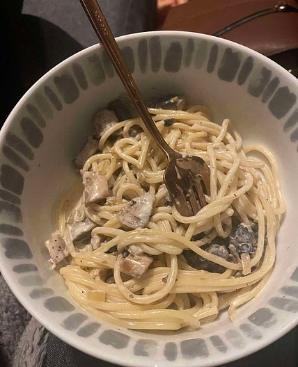 Garlic creamy mushroom pasta 