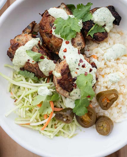 Asian Turkey Meatballs with Spicy Cilantro Aioli (Whole30 and Paleo)