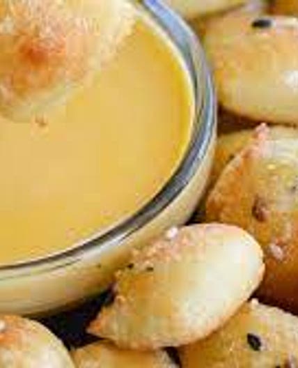 Keto Pretzel Bites with Cheese Sauce