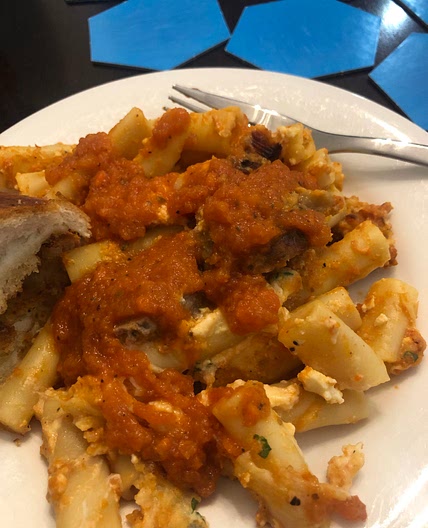 Sunday Baked Ziti and Meatball Casserole