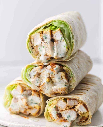 Rocket, chicken & avocado wrap