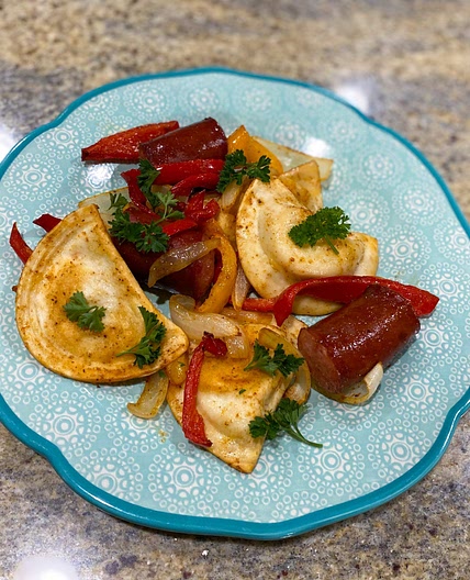 Kielbasa and Pierogies - Sheet Pan
