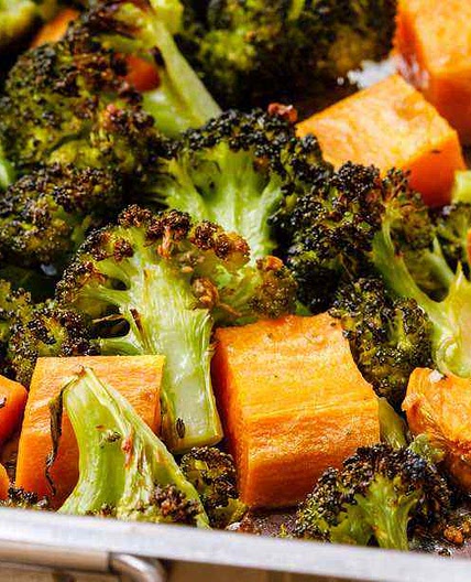 Sheet Pan Roasted Broccoli and Sweet Potatoes