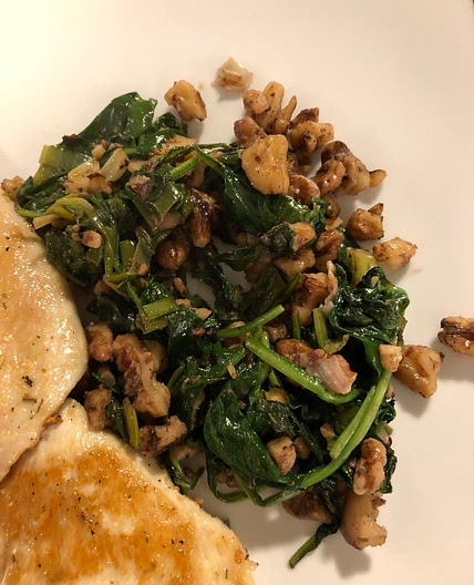 Warm Spinach Salad with Mushrooms
