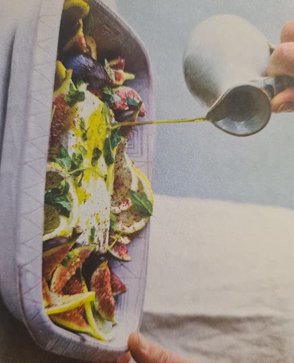 Whole roasted feta, figs and oregano