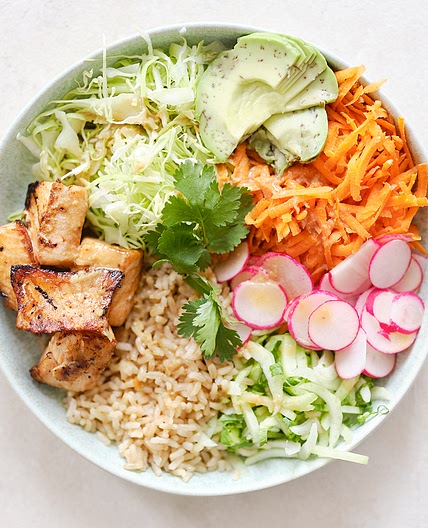 Baked teriyaki salmon bowl recipe on Second Nature