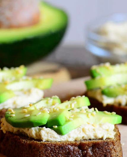 White Bean and  Avocado open sandwich