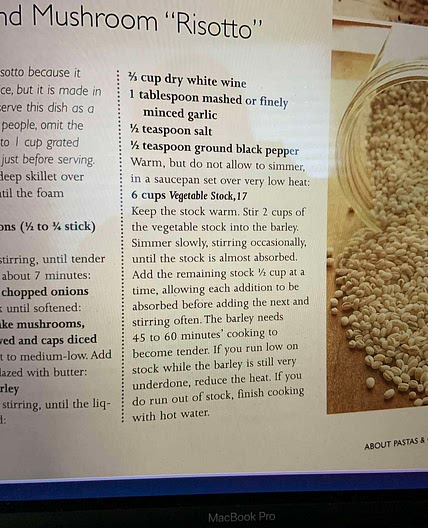 Barley and Mushroom Risotto